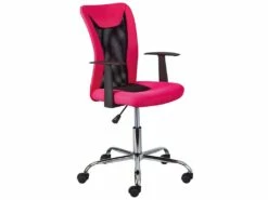 DEANA - Fauteuil De Bureau Sur Roulettes Rose Et Noir