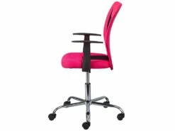 DEANA - Fauteuil De Bureau Sur Roulettes Rose Et Noir -mobilier de bureau Shop siege de bureau 9167445