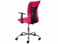 DEANA - Fauteuil De Bureau Sur Roulettes Rose Et Noir -mobilier de bureau Shop siege de bureau 9167447