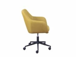 VALKA - Fauteuil De Bureau Sur Roulettes Tissu Curry -mobilier de bureau Shop siege de bureau 9167465