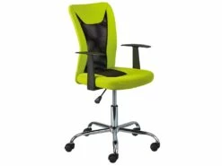 DEANA - Fauteuil De Bureau Sur Roulettes Vert Et Noir