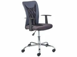 DEANA - Fauteuil De Bureau Sur Roulettes Gris Et Noir