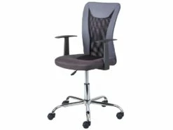 DEANA - Fauteuil De Bureau Sur Roulettes Gris Et Noir -mobilier de bureau Shop siege de bureau 9167565