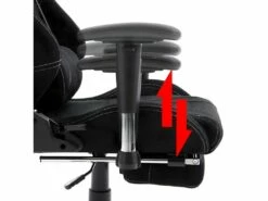 Fauteuil De Bureau Sport Chaise De Jeu Bureau Housse En Tissu Noir 19_0000371 -mobilier de bureau Shop siege de bureau 9184735