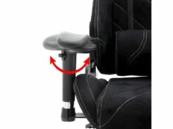 Fauteuil De Bureau Sport Chaise De Jeu Bureau Housse En Tissu Noir 19_0000371 -mobilier de bureau Shop siege de bureau 9184737