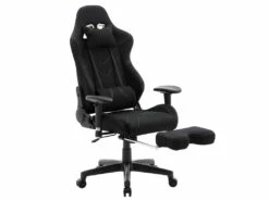 Fauteuil De Bureau Sport Chaise De Jeu Bureau Housse En Tissu Noir 19_0000371 -mobilier de bureau Shop siege de bureau 9184739