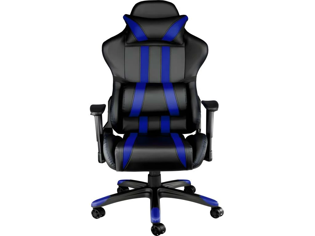 Fauteuil De Bureau Chaise Siège Sport Gamer Avec Coussin De Tête Et Lombaires Noir/bleu 08_0000358 2 Fauteuil De Bureau Chaise Siège Sport Gamer Avec Coussin De Tête Et Lombaires Noir/bleu 08_0000358 – Image 2