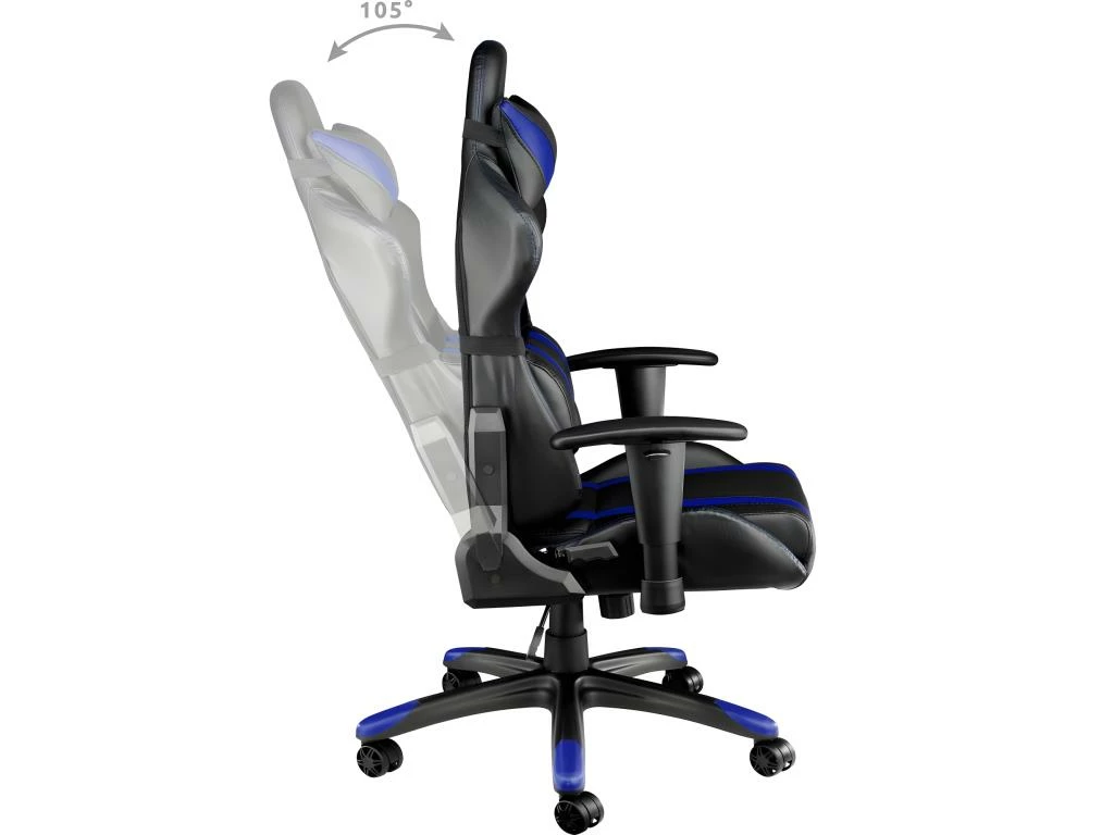Fauteuil De Bureau Chaise Siège Sport Gamer Avec Coussin De Tête Et Lombaires Noir/bleu 08_0000358 3 Fauteuil De Bureau Chaise Siège Sport Gamer Avec Coussin De Tête Et Lombaires Noir/bleu 08_0000358 – Image 3