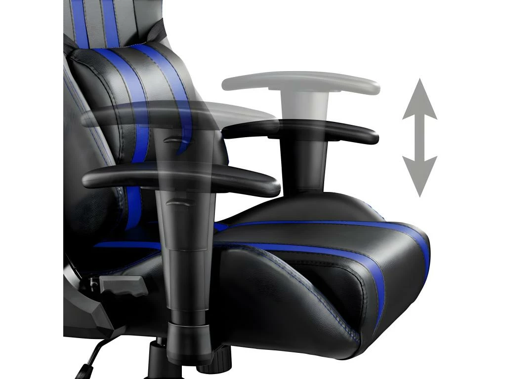 Fauteuil De Bureau Chaise Siège Sport Gamer Avec Coussin De Tête Et Lombaires Noir/bleu 08_0000358 5 Fauteuil De Bureau Chaise Siège Sport Gamer Avec Coussin De Tête Et Lombaires Noir/bleu 08_0000358 – Image 5