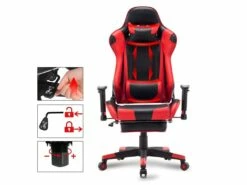 Fauteuil De Bureau Sport Chaise Gaming Racing Siège Synthétique Rouge Et Noir 19_0000415 -mobilier de bureau Shop siege de bureau 9184869
