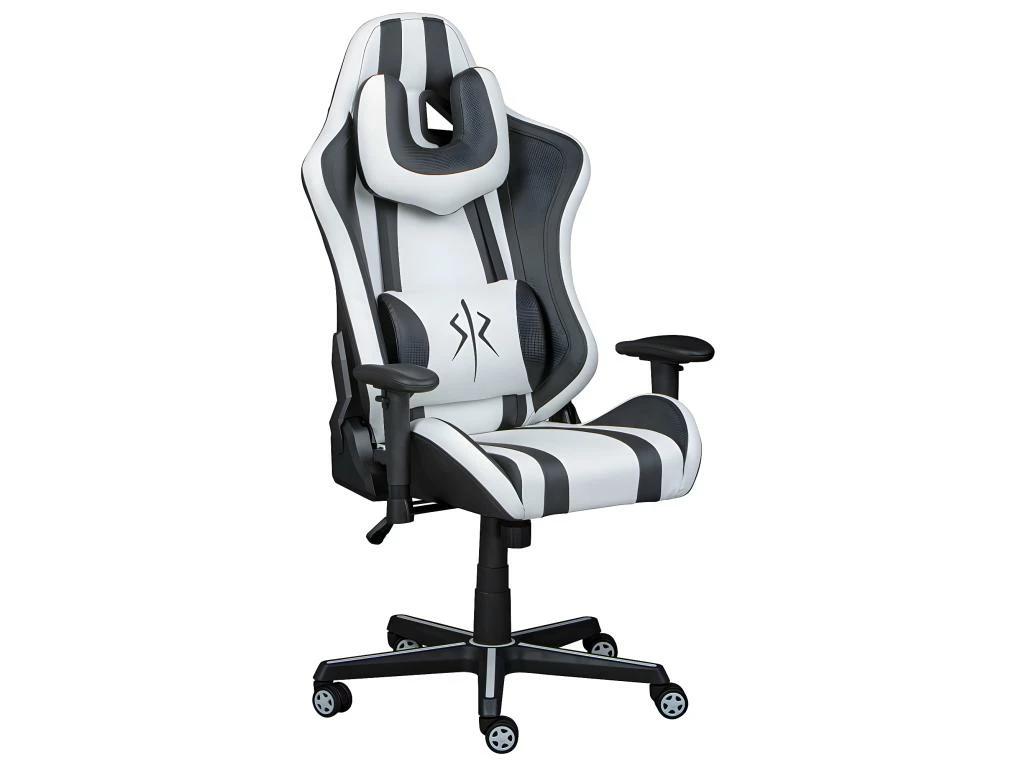 PLAYER - Fauteuil Gaming Simili Blanc Et Noir 1 PLAYER - Fauteuil Gaming Simili Blanc Et Noir