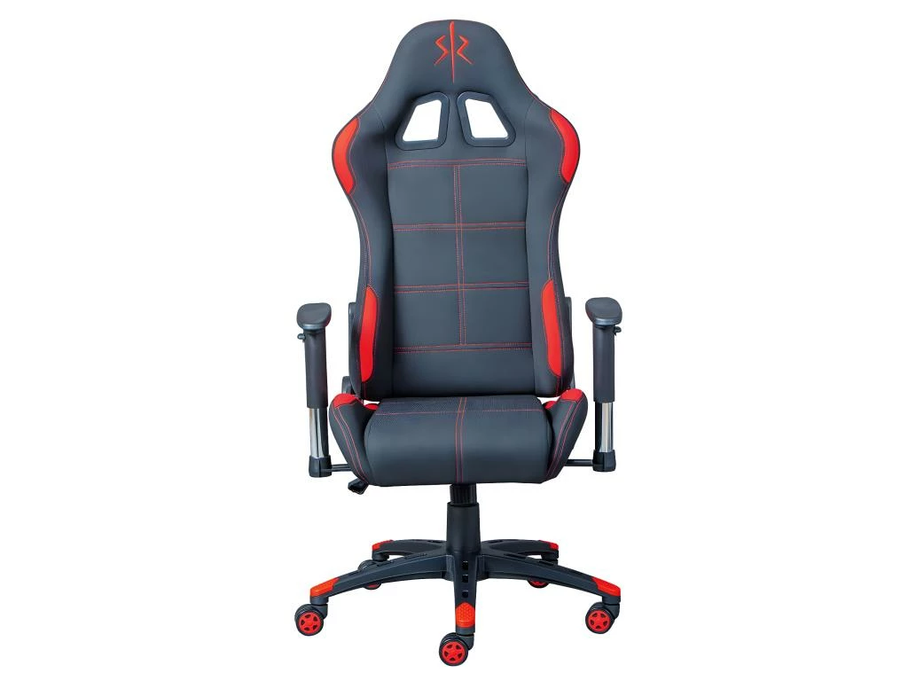 GAMER - Fauteuil Gaming Tissu Noir Et Rouge 2 GAMER - Fauteuil Gaming Tissu Noir Et Rouge – Image 2