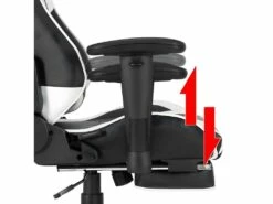 Fauteuil Siège Chaise De Course En Cuir Synthétique Blanc Et Noir 19_0000487 -mobilier de bureau Shop siege de bureau 9184985