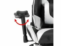 Fauteuil Siège Chaise De Course En Cuir Synthétique Blanc Et Noir 19_0000487 -mobilier de bureau Shop siege de bureau 9184987