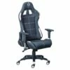 GAMER - Fauteuil Gaming Tissu Noir Et Blanc