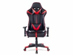 Fauteuil Chaise De Jeu En Cuir Synthétique Avec Accoudoirs Réglables Oreillers Et Coussins Lombaires Rouge Et Noir 19_0000430 7 Fauteuil Chaise De Jeu En Cuir Synthétique Avec Accoudoirs Réglables Oreillers Et Coussins Lombaires Rouge Et Noir 19_0000430 -mobilier de bureau Shop siege de bureau 9185045