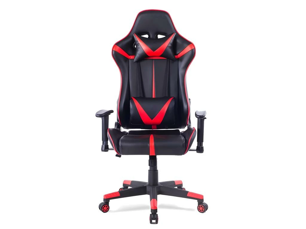 Fauteuil Chaise De Jeu En Cuir Synthétique Avec Accoudoirs Réglables Oreillers Et Coussins Lombaires Rouge Et Noir 19_0000430 3 Fauteuil Chaise De Jeu En Cuir Synthétique Avec Accoudoirs Réglables Oreillers Et Coussins Lombaires Rouge Et Noir 19_0000430 – Image 3