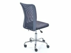 CLIDE - Chaise De Bureau Enfant Tissu Gris Et Pieds Chromés -mobilier de bureau Shop siege de bureau 9191437