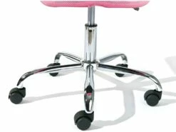 CLIDE - Chaise De Bureau Enfant Tissu Rose Et Pieds Chromés -mobilier de bureau Shop siege de bureau 9191467