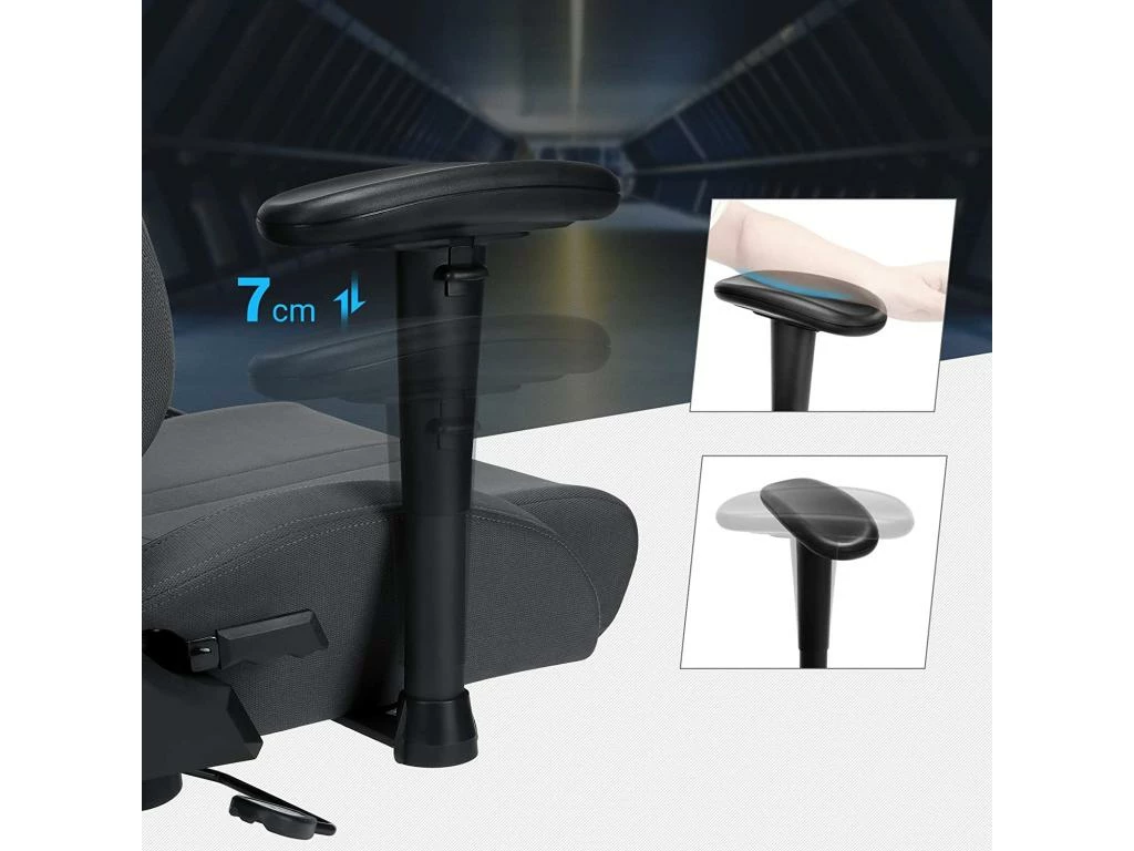 Fauteuil De Bureau Chaise Gaming Gamer Hauteur Réglable Gris Noir 12_0000399 3 Fauteuil De Bureau Chaise Gaming Gamer Hauteur Réglable Gris Noir 12_0000399 – Image 3