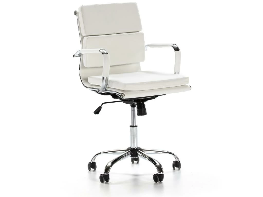 Fauteuil De Bureau Fenix Inclinable Blanc, Cuir Synthétique 2 Fauteuil De Bureau Fenix Inclinable Blanc, Cuir Synthétique – Image 2