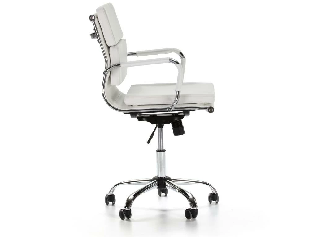 Fauteuil De Bureau Fenix Inclinable Blanc, Cuir Synthétique 3 Fauteuil De Bureau Fenix Inclinable Blanc, Cuir Synthétique – Image 3