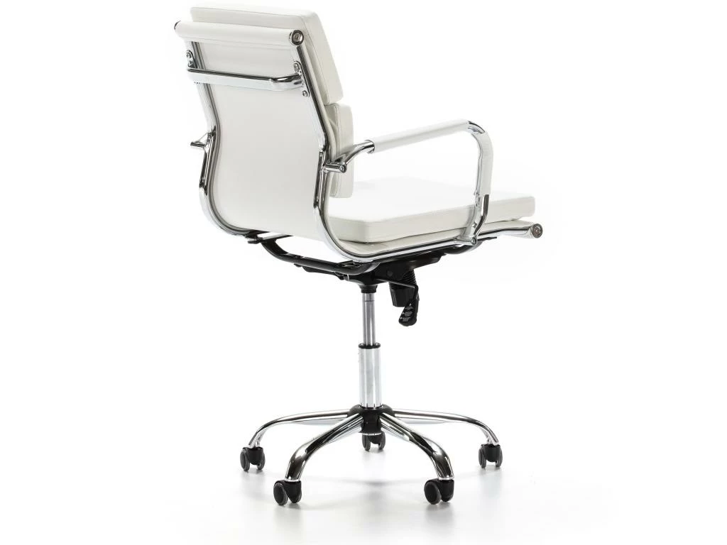 Fauteuil De Bureau Fenix Inclinable Blanc, Cuir Synthétique 4 Fauteuil De Bureau Fenix Inclinable Blanc, Cuir Synthétique – Image 4