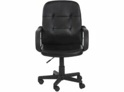 Chaise De Bureau Pivotante Avec Hauteur Réglable Siège Ergonomique En Synthétique Noir Fauteuil De Bureau Pour Ordinateur Gamer 01_0000082