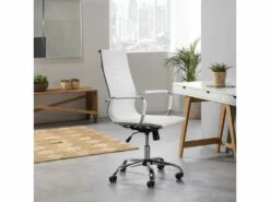 Fauteuil De Bureau Londres Inclinable Blanc, Cuir Synthétique