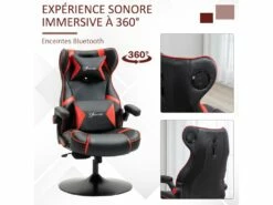 Fauteuil Gaming Fauteuil De Bureau Gamer Fonction Audio Pivotant Réglable Accoudoirs Relevables Rouge Noir -mobilier de bureau Shop siege de bureau 9549933