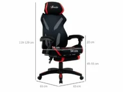 Vinsetto Fauteuil Gaming Chaise Gamer Réglable Pivotant Dossier Inclinable Repose-pied Polyester Rouge Noir 7 Vinsetto Fauteuil Gaming Chaise Gamer Réglable Pivotant Dossier Inclinable Repose-pied Polyester Rouge Noir -mobilier de bureau Shop siege de bureau 9549951