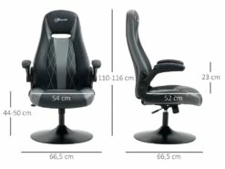 Fauteuil Gaming Base Ronde Métal Pivotante 360° Hauteur Réglable Fonction Dossier Bascule Accoudoirs Relevables PU Gris Noir 7 Fauteuil Gaming Base Ronde Métal Pivotante 360° Hauteur Réglable Fonction Dossier Bascule Accoudoirs Relevables PU Gris Noir -mobilier de bureau Shop siege de bureau 9550275