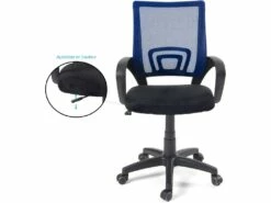 Chaise De Bureau Ergonomique Pivotante Réglable Haut Bas FLAG-E (Noir Bleu) 5 Chaise De Bureau Ergonomique Pivotante Réglable Haut Bas FLAG-E (Noir Bleu) -mobilier de bureau Shop siege de bureau 9552481