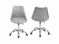 Chaise De Bureau Réglable En Hauteur Grise ANNE - HAPPY GARDEN -mobilier de bureau Shop siege de bureau 9552519