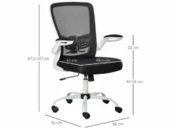 Vinsetto Chaise De Bureau Ergonomique Hauteur Réglable Pivotante 360° Accoudoirs Relevables Tissu Maille Bicolore Noir Blanc 7 Vinsetto Chaise De Bureau Ergonomique Hauteur Réglable Pivotante 360° Accoudoirs Relevables Tissu Maille Bicolore Noir Blanc -mobilier de bureau Shop siege de bureau 9553353