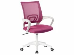 Chaise De Bureau Ergonomique Pivotante Réglable Haut Bas FLAG-E (Rose Blanc)