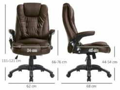 Fauteuil De Bureau Direction Pivotant Massant Chauffant électrique Revêtement Synthétique Chocolat -mobilier de bureau Shop siege de bureau 9553543