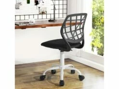 Chaise De Bureau Pour Enfant Noire à Roulettes CARNATION BLACK PLICA