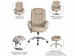 Chaise De Bureau Karen Elevable Et Fauteuil Inclinable En Simili Cuir Taupe 8 Chaise De Bureau Karen Elevable Et Fauteuil Inclinable En Simili Cuir Taupe -mobilier de bureau Shop siege de bureau 9906937