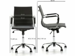 Fauteuil De Bureau Croma Inclinable Noir,Cuir Synthétique -mobilier de bureau Shop siege de bureau 9906965