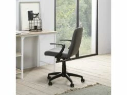 Fauteuil De Bureau Relevable Teo Matelassé Avec Tissu Gris Foncé -mobilier de bureau Shop siege de bureau 9906977