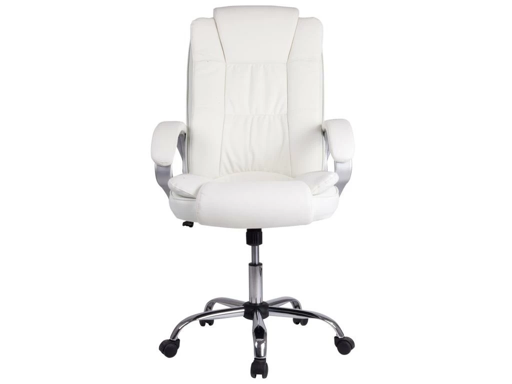 Chaise De Bureau Karen Elevable Et Fauteuil Inclinable En Simili Cuir Blanc 2 Chaise De Bureau Karen Elevable Et Fauteuil Inclinable En Simili Cuir Blanc – Image 2
