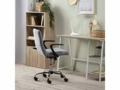 Fauteuil De Bureau Relevable Teo Matelassé Avec Tissu Gris Clair -mobilier de bureau Shop siege de bureau 9907057