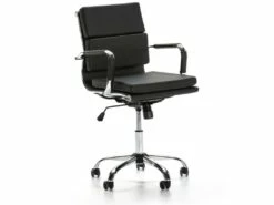 Fauteuil De Bureau Fenix Inclinable Noir, Cuir Synthétique