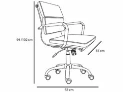 Fauteuil De Bureau Fenix Inclinable Noir, Cuir Synthétique -mobilier de bureau Shop siege de bureau 9907065