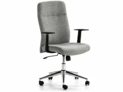 Fauteuil De Bureau Relevable Et Reclinable Sam, Tissu Gris Clair