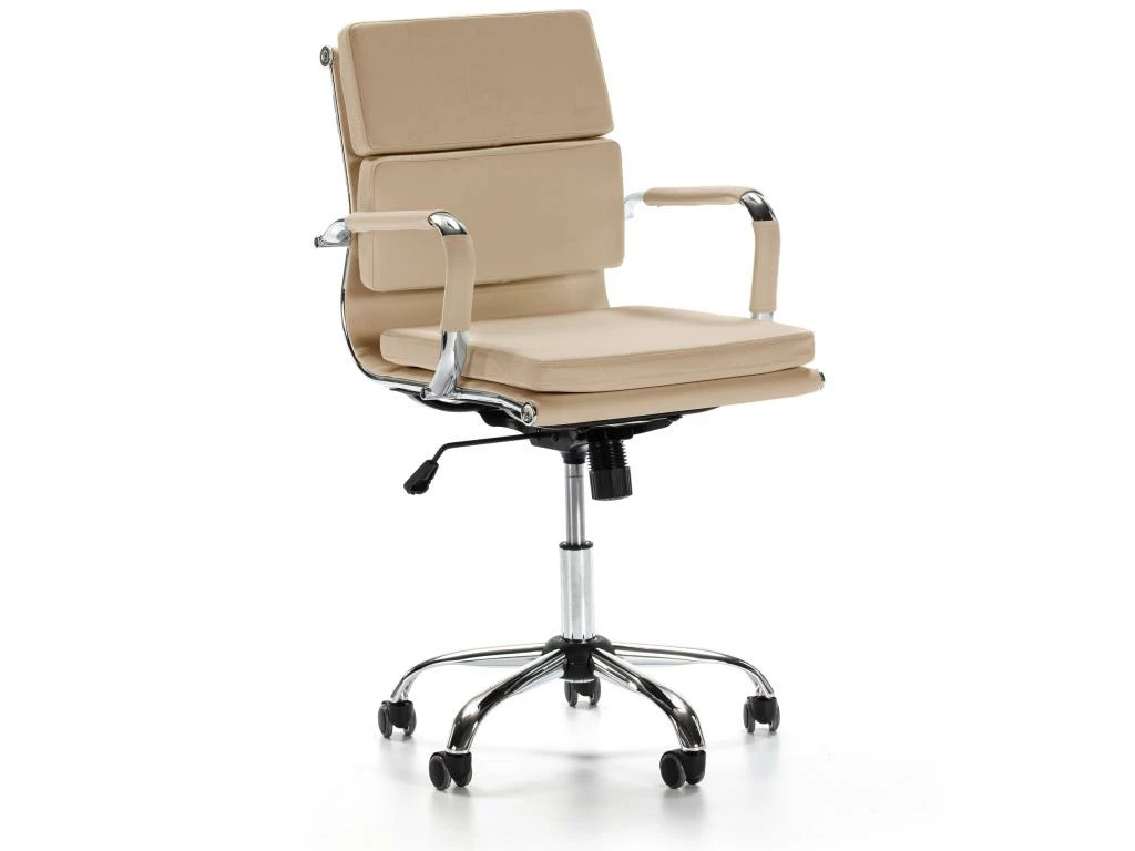 Fauteuil De Bureau Fenix Inclinable Taupe, Cuir Synthétique 1 Fauteuil De Bureau Fenix Inclinable Taupe, Cuir Synthétique