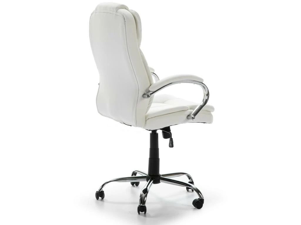 Fauteuil De Bureau à Hauteur Réglable Et Inclinable Nixon Similicuir Blanc 3 Fauteuil De Bureau à Hauteur Réglable Et Inclinable Nixon Similicuir Blanc – Image 3